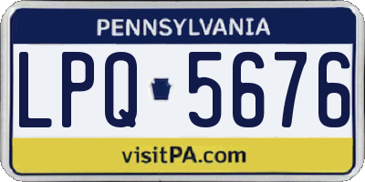 PA license plate LPQ5676