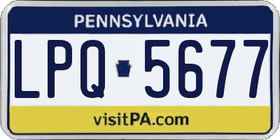 PA license plate LPQ5677