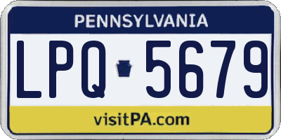 PA license plate LPQ5679