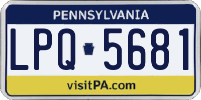 PA license plate LPQ5681