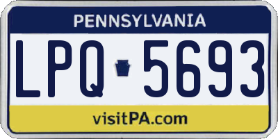 PA license plate LPQ5693