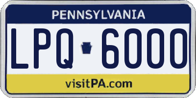 PA license plate LPQ6000