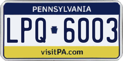 PA license plate LPQ6003