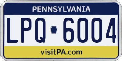 PA license plate LPQ6004