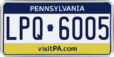 PA license plate LPQ6005