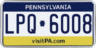 PA license plate LPQ6008
