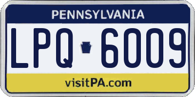 PA license plate LPQ6009
