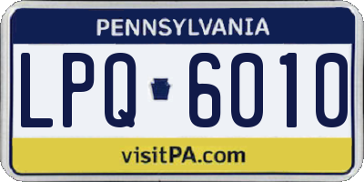 PA license plate LPQ6010