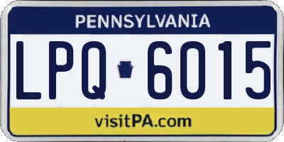 PA license plate LPQ6015