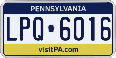 PA license plate LPQ6016