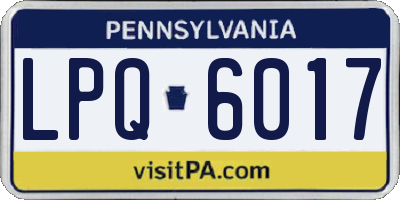 PA license plate LPQ6017