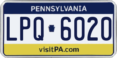 PA license plate LPQ6020