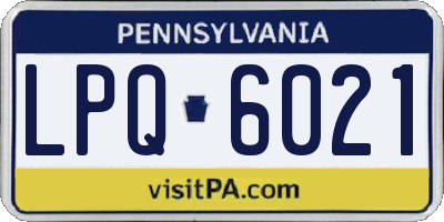 PA license plate LPQ6021