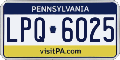 PA license plate LPQ6025