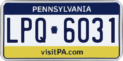 PA license plate LPQ6031