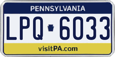 PA license plate LPQ6033