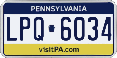 PA license plate LPQ6034