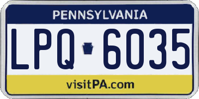PA license plate LPQ6035