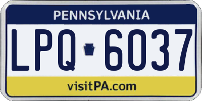 PA license plate LPQ6037