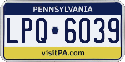 PA license plate LPQ6039