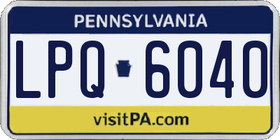 PA license plate LPQ6040