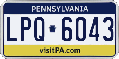 PA license plate LPQ6043