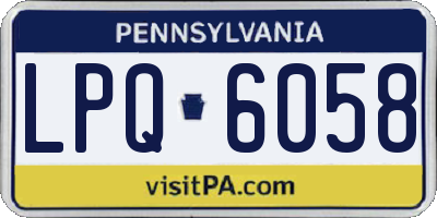 PA license plate LPQ6058