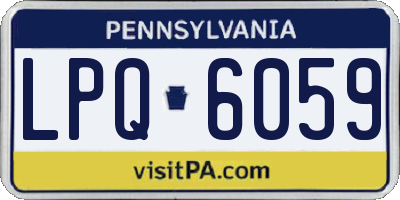 PA license plate LPQ6059