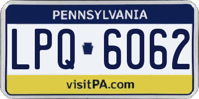 PA license plate LPQ6062