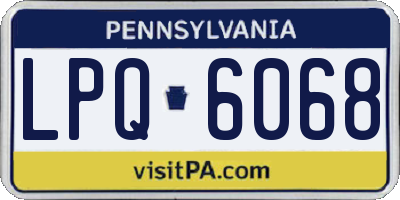 PA license plate LPQ6068