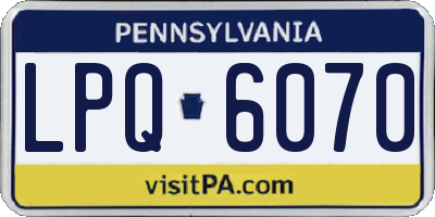 PA license plate LPQ6070