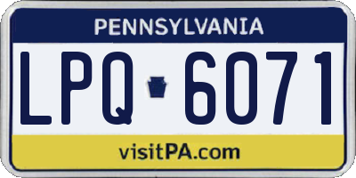 PA license plate LPQ6071