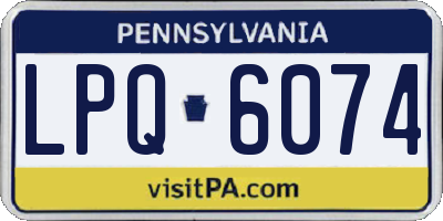 PA license plate LPQ6074