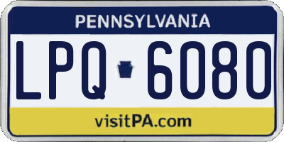 PA license plate LPQ6080