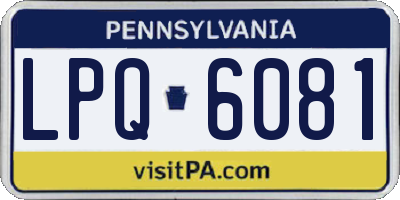 PA license plate LPQ6081