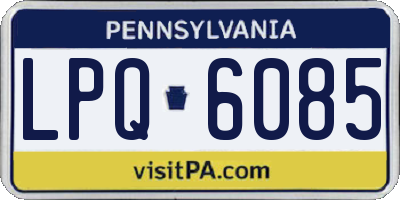 PA license plate LPQ6085