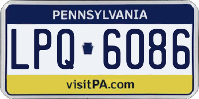 PA license plate LPQ6086