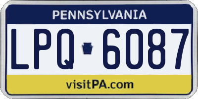 PA license plate LPQ6087
