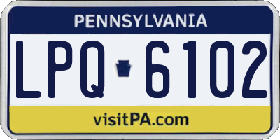PA license plate LPQ6102
