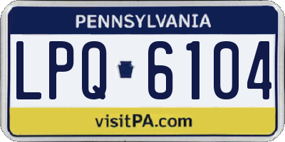 PA license plate LPQ6104