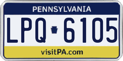 PA license plate LPQ6105
