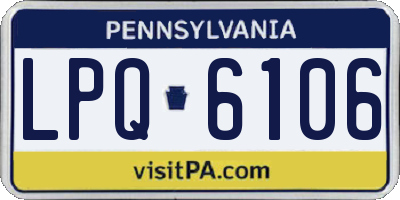 PA license plate LPQ6106