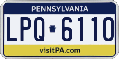 PA license plate LPQ6110