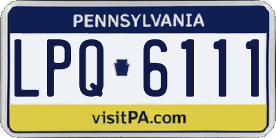 PA license plate LPQ6111