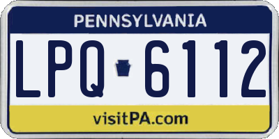 PA license plate LPQ6112