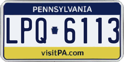 PA license plate LPQ6113