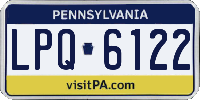 PA license plate LPQ6122