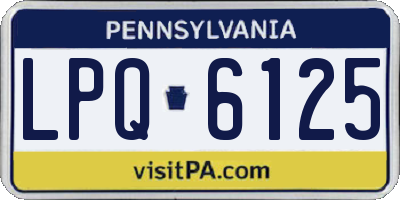 PA license plate LPQ6125