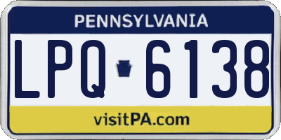 PA license plate LPQ6138