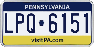 PA license plate LPQ6151